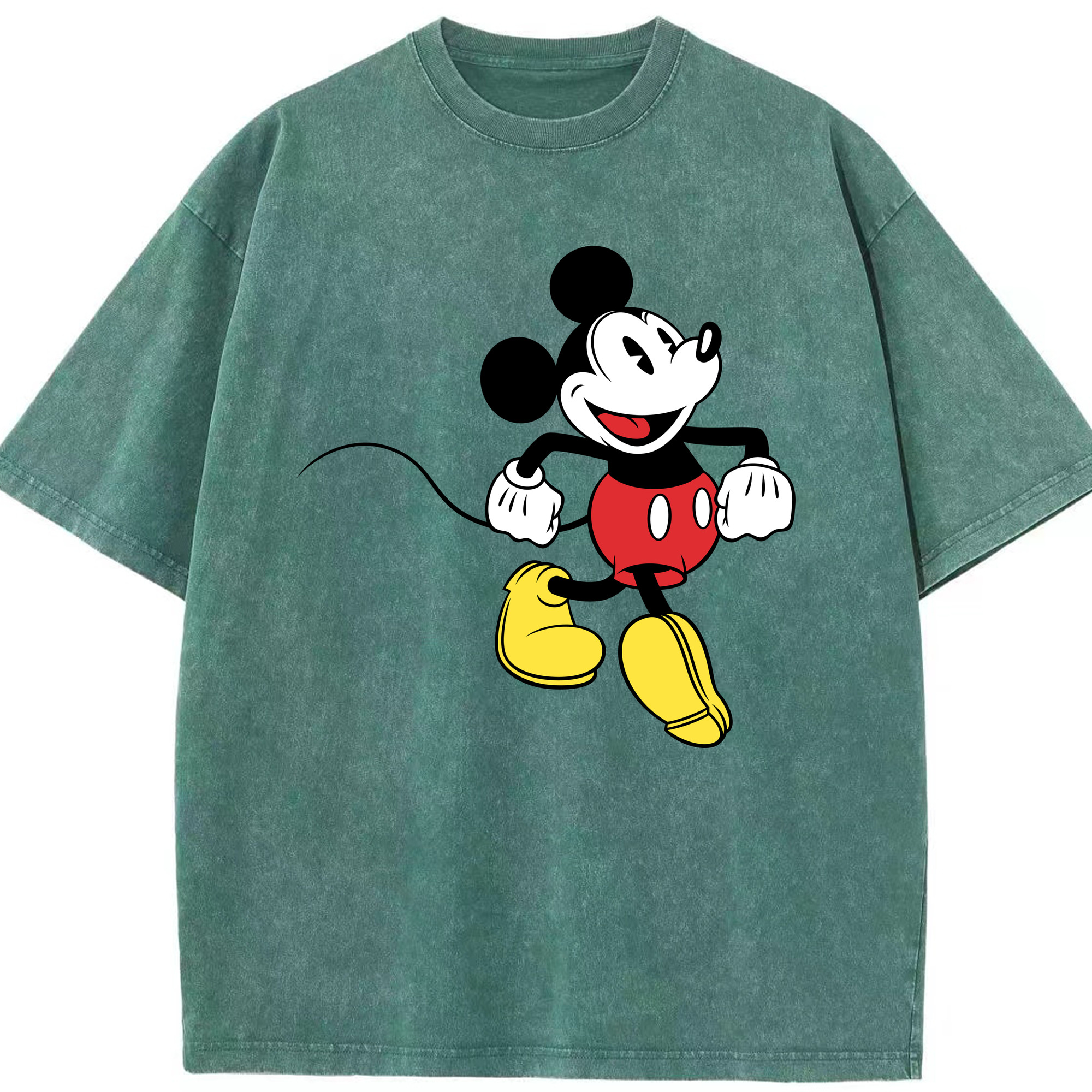 （画像用） ミッキーマウス Mickey Mouse 綿100% ヴィンテージ風 半袖Tシャツ（フロントプリント）